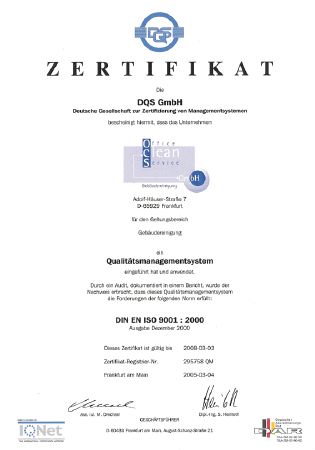DIN EN ISO  9001:200 Zertifikat